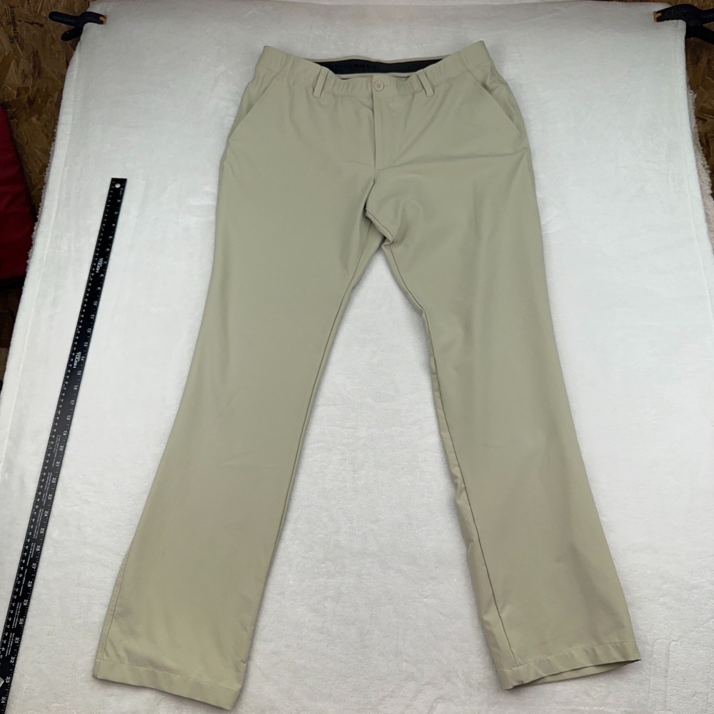 Under Armour Mens Golf Pants 38/34 Beige Tech Lightweight Performance
